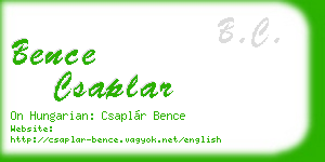 bence csaplar business card